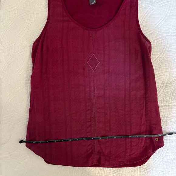 Boho Indie Whimsigoth Embroidered Burgundy Layer Active Top XS - Picture 3 of 6
